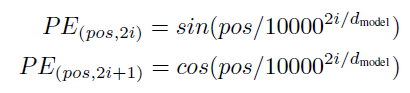 Positional Encoding calculation